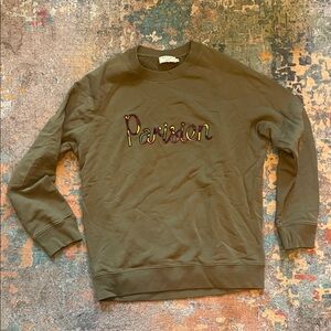 Maison Kitsune Olive Green Men's Sweater